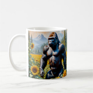 Gorilla Ape In A Field Of Sunflower Coffee Mug