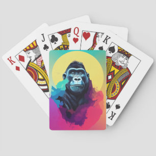 Gorilla Ape Wild Nature Animal Color Art Painting Playing Cards