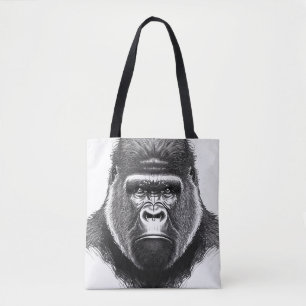 Gorilla Ape Wild Nature Animal Illustration Art  Tote Bag