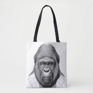 Gorilla Ape Wild Nature Animal Illustration Art  Tote Bag