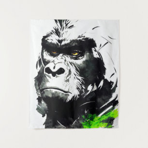 Gorilla Ape Wild Nature Free Spirit Art Painting Tapestry