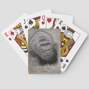Gorilla Artist Drawing Playing Cards
