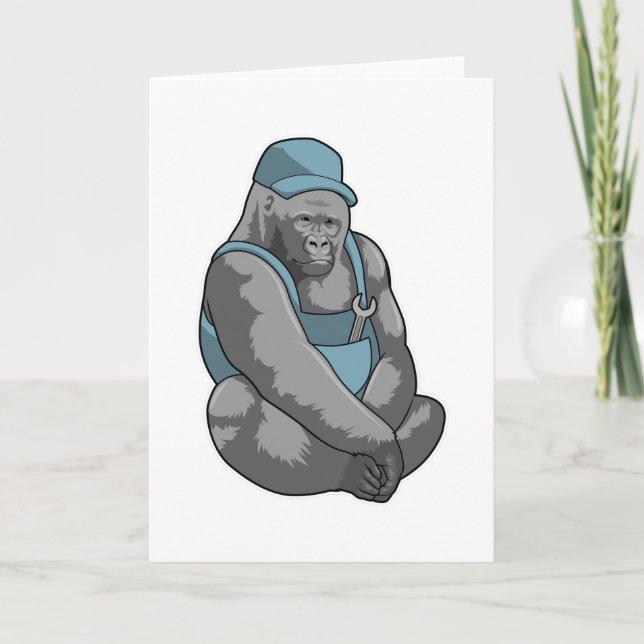 Gorilla as Craftsman with Wrench Card (Front)