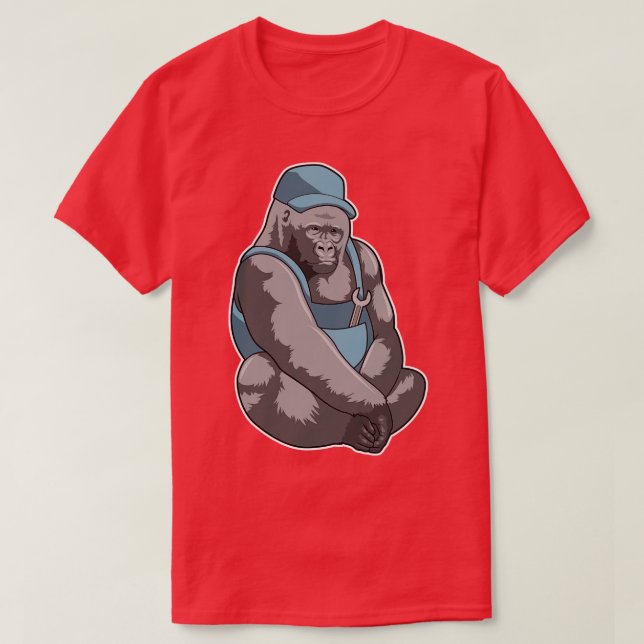 Gorilla As Craftsman With Wrench  T-Shirt (Design Front)