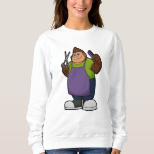 Gorilla as Hairdresser with Scissors & Comb Sweatshirt