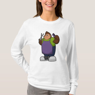 Gorilla as Hairdresser with Scissors & Comb T-Shirt