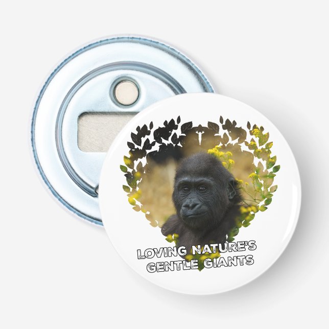 Gorilla Baby - Loving Nature's Gentle Giants Bottle Opener (Front)