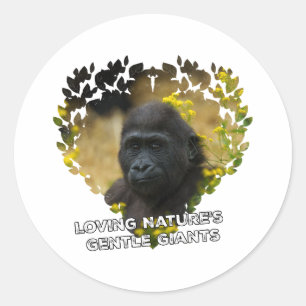 Gorilla Baby - Loving Nature's Gentle Giants Classic Round Sticker