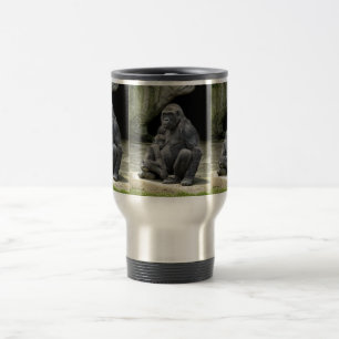 Gorilla baby & mum Hugging Travel Mug