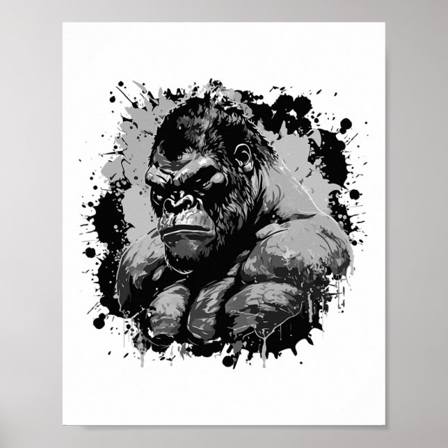 Gorilla Beast Muscles Workout Bodybuilding Boxing  Poster (Front)