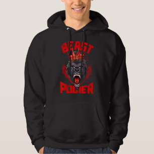 Gorilla Beast Power Workout Gym Motivation Fighter Hoodie