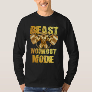 Gorilla Beast Workout Mode Gold Lifting Weights Gy T-Shirt