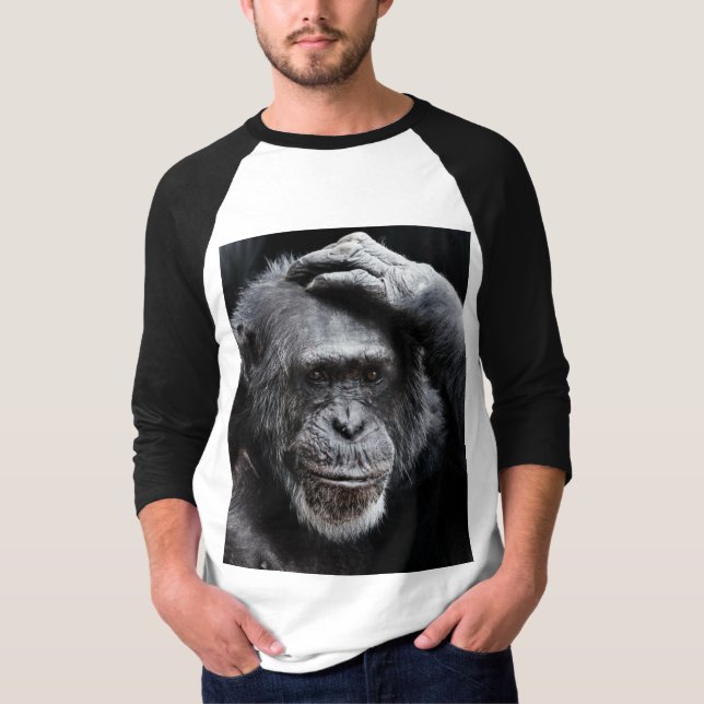 GORILLA Big Face, Contemplative Ape T-shirts (Front)