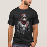 Gorilla Biker Rebel in Leather Jacket Cool Style