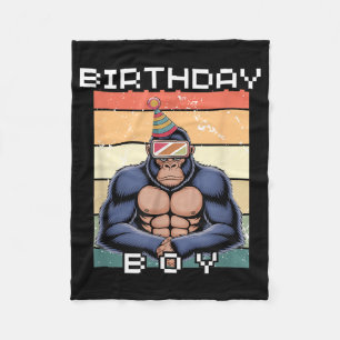 Gorilla Birthday Decorations Monkey Tag Vr Gamer  Fleece Blanket
