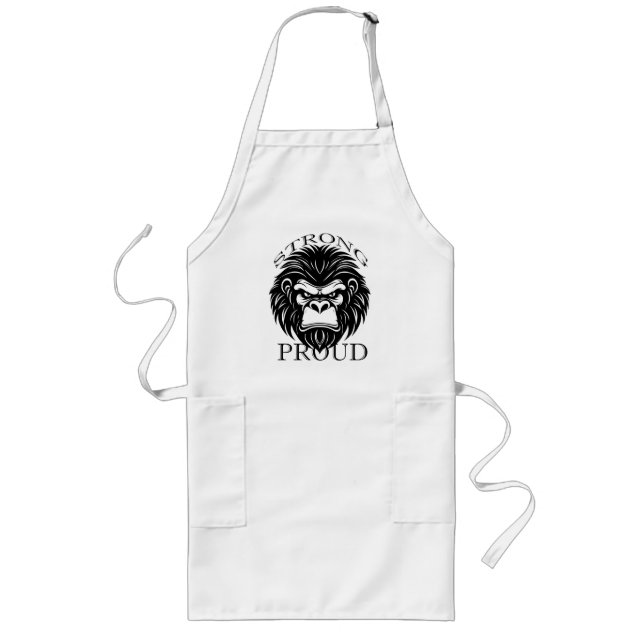 Gorilla black vector long apron (Front)