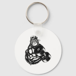 Gorilla Bodybuilder Gym Weightlifting Tee Workout  Key Ring