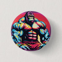 Gorilla Bodybuilder Lifter Pop Art Cartoon