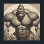 Gorilla Bodybuilder Pop Art Cartoon Drawing<br><div class="desc">Digital Computer Animal Art - College Pop Art - Wild Animal Computer Images</div>