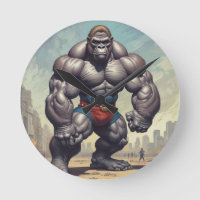 Gorilla Bodybuilder Pop Art Cartoon Drawing