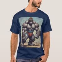 Gorilla Bodybuilder Pop Art Cartoon Drawing