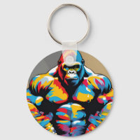 Gorilla Bodybuilder Weight Lifter Pop Art Cartoon