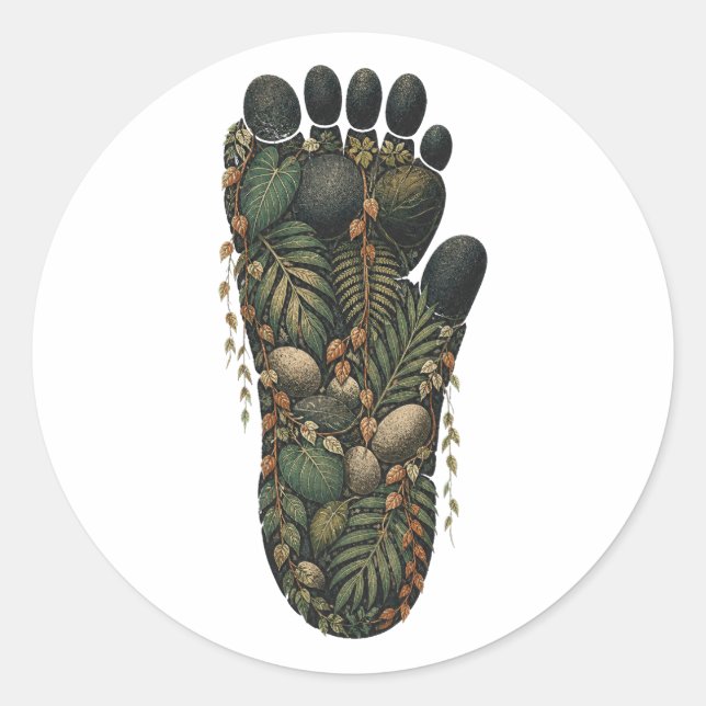 Gorilla Botanical Footprint Nature Sticker (Front)