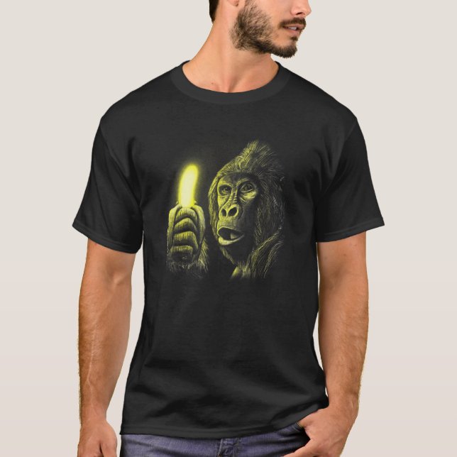 Gorilla Carrying Banana Funny Monkey Costume Wild  T-Shirt (Front)