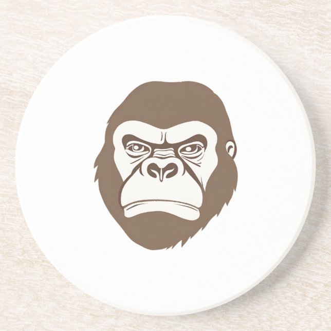 Gorilla Cartoon Drawing Coaster (Front)