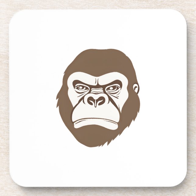 Gorilla Cartoon Drawing Coaster (Front)