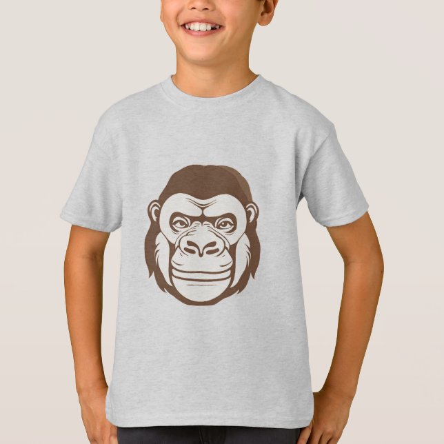 Gorilla Cartoon Drawing T-Shirt (Front)