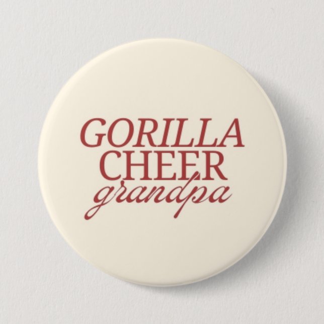 gorilla cheer grandpa 7.5 cm round badge (Front)