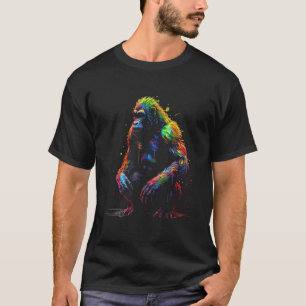 Gorilla Colourful Artwork  Animal Monkey Zoo Goril T-Shirt