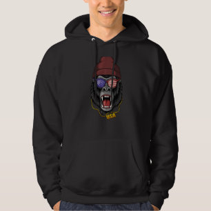 Gorilla Cool American Flag Patriotic 4th Of July P Hoodie