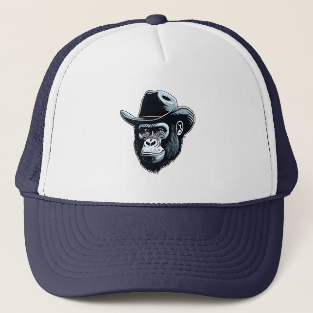 Gorilla Cowboy Trucker Hat (Front)