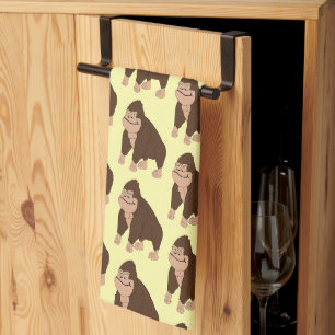 Gorilla Design Any Colour Background Tea Towel