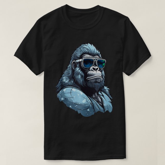 Gorilla Face Angry Growling Scary Silverback Goril T-Shirt (Design Front)