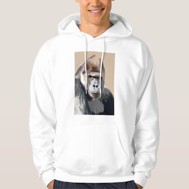 Gorilla Face Hoodie - Gorillas Shirts Animals (Front)