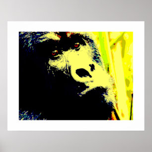 Gorilla Face Pop Art Poster Print. Gorilla Posters