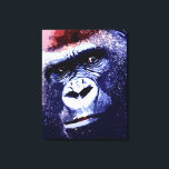 Gorilla Face Pop Art Wrapped Canvas<br><div class="desc">Gorilla Head Pop Art Digital Photography Artwork - Wild Animals Mountain Gorillas Pictures - Mountain Gorilla Face Close Look - Primates Artwork</div>