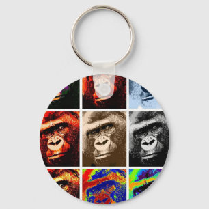 Gorilla Faces Key Ring