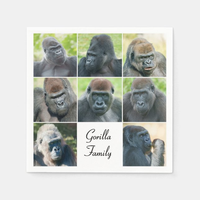 Gorilla Family Napkin (Front)