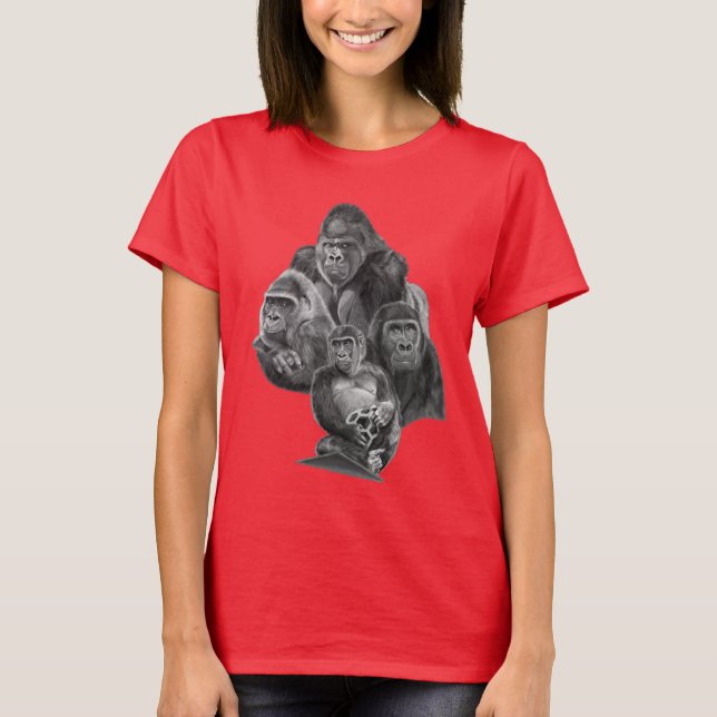 Gorilla Family T-shirt (ゴリラ家族のT-シャツ）Gorilla Life (Front)