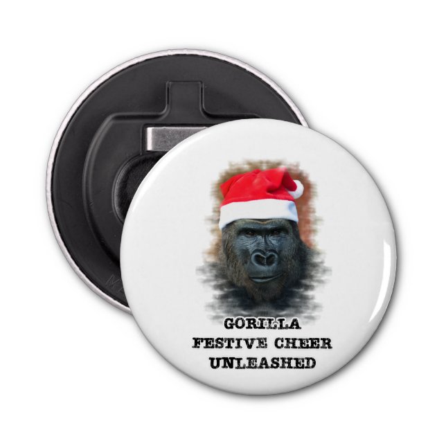 Gorilla Festive Cheer Unleashed Bottle Opener (Front)
