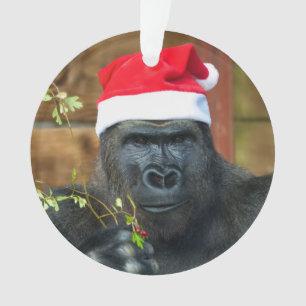 Gorilla Festive Cheer Unleashed Ornament