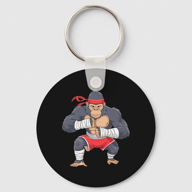 Gorilla Fighter MMA Kick Boxing Training Martial Key Ring (Front)