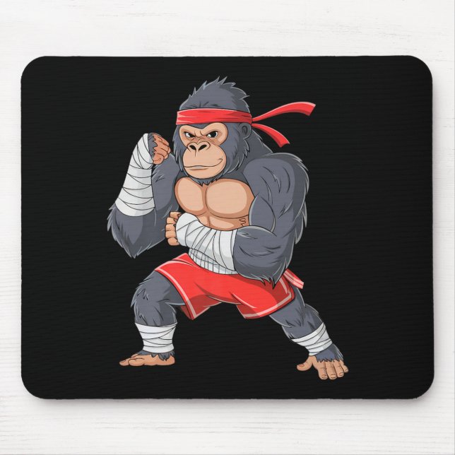 Gorilla Fighter MMA Kick Boxing Training Martial Mouse Pad (Front)