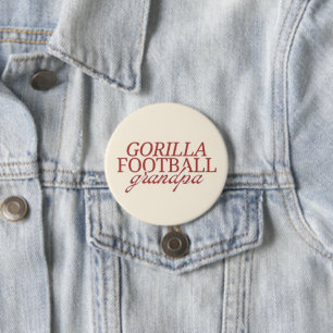 Gorilla football grandpa 7.5 cm round badge