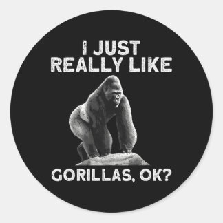 Gorilla For Primate Gorilla Classic Round Sticker