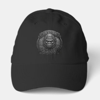Gorilla Gang Geometric Logo in Black Metal Look Trucker Hat